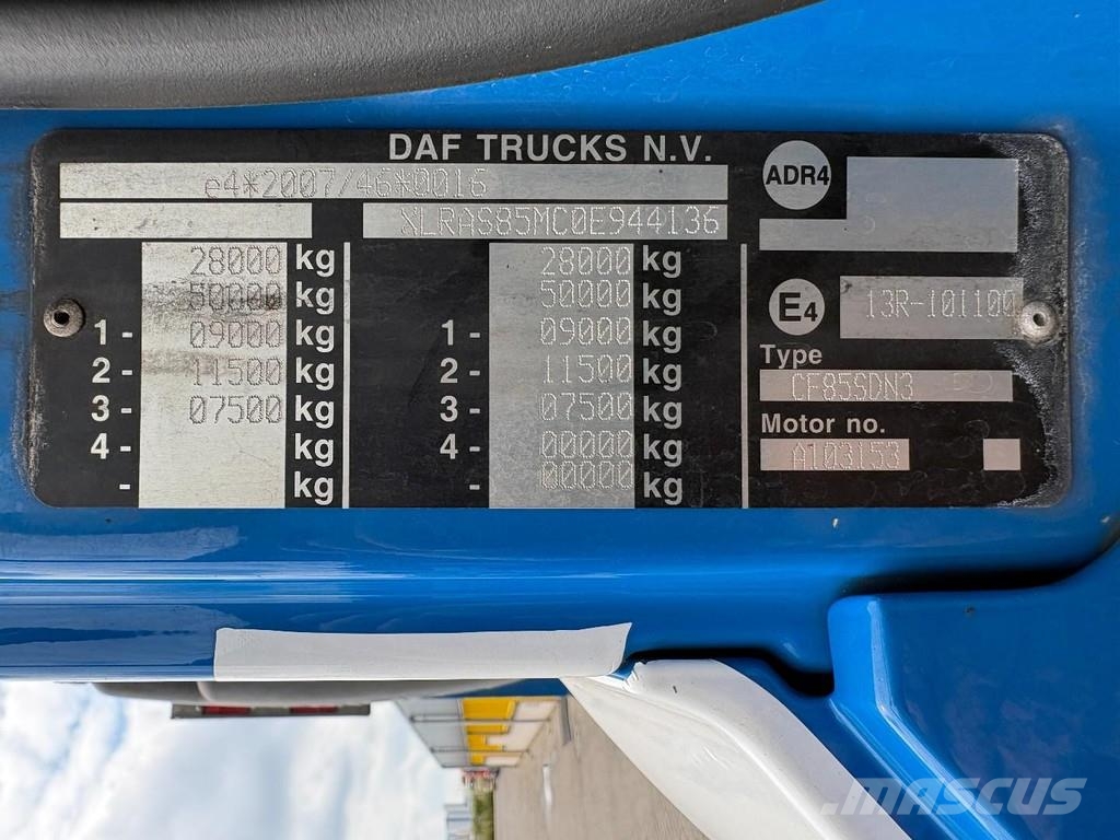 DAF CF 85.410 + FASSI F365A - 6X EXT. + REMOTE + 6X2 + Camiones portavehículos