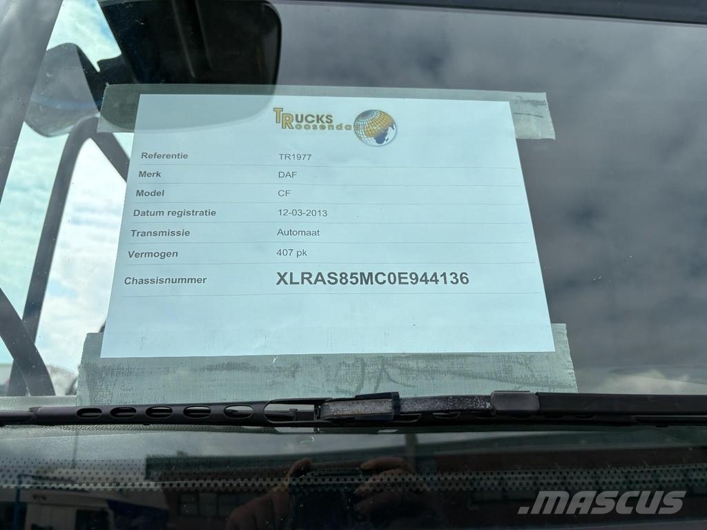 DAF CF 85.410 + FASSI F365A - 6X EXT. + REMOTE + 6X2 + Camiones portavehículos