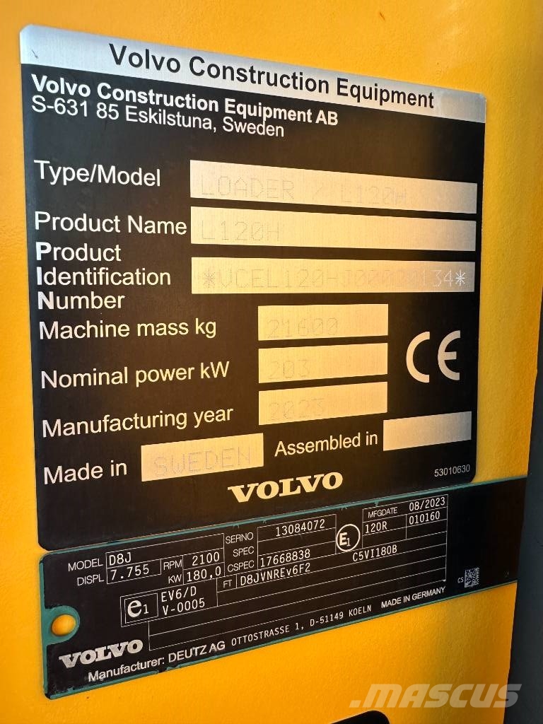 Volvo L120H 1859tim all utrustning + L5 däck Pyöräkuormaajat