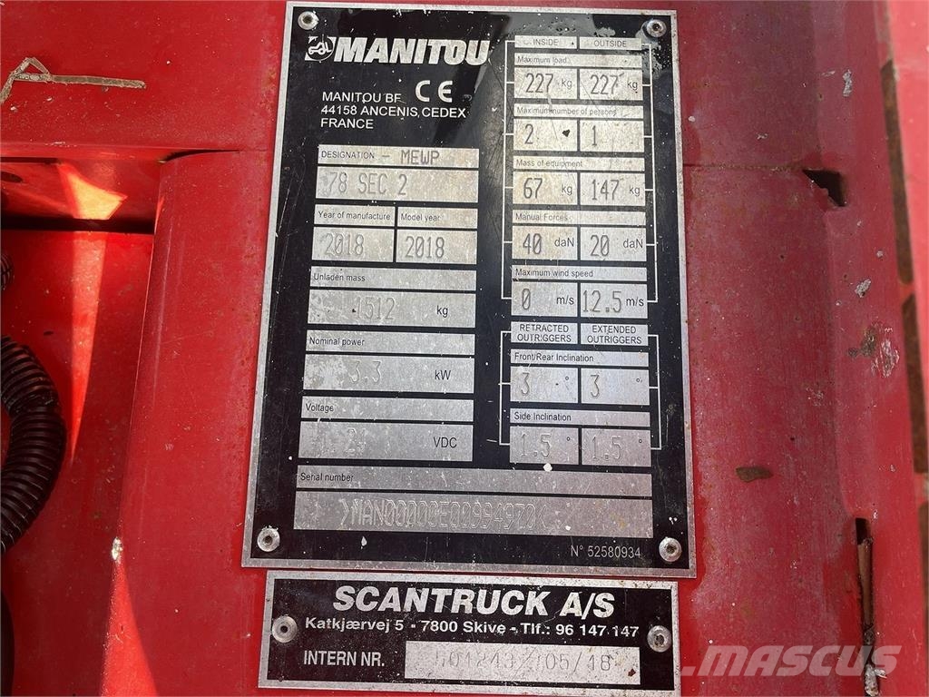 Manitou 78SEC Šķerveida pacēlāji