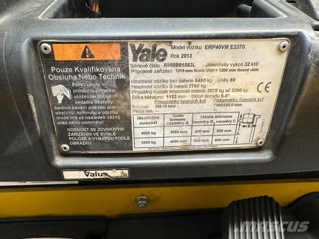 Yale ERP40VM E2370 شاحنات ذات رافعات شوكية تعمل بالكهرباء