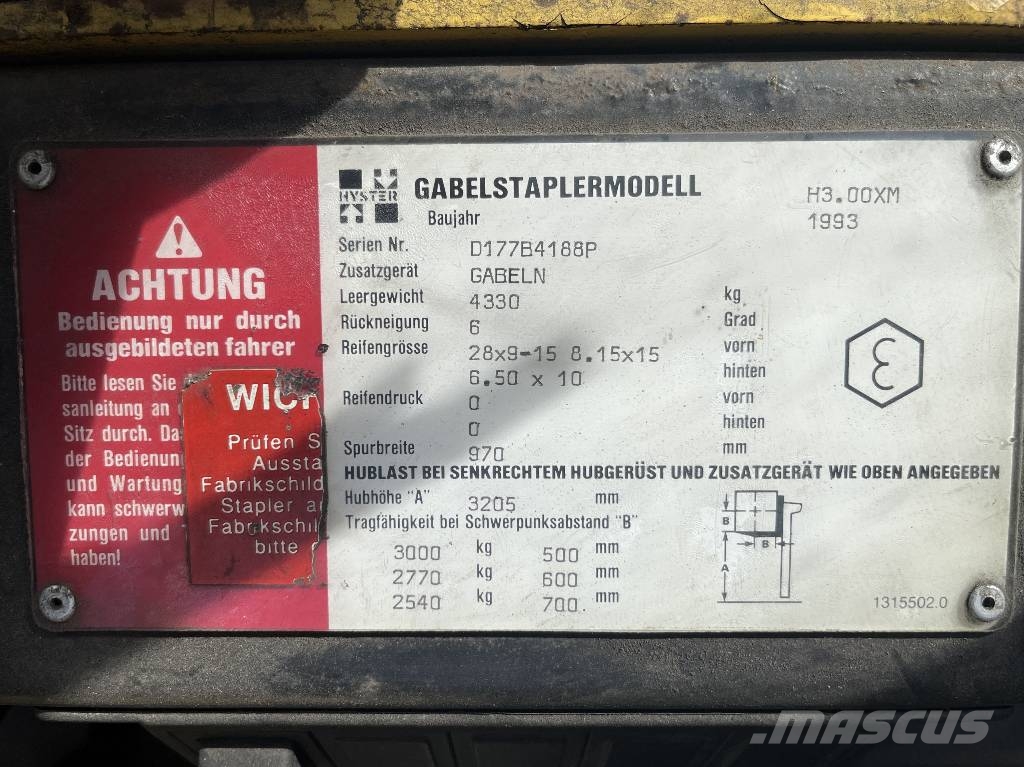 Hyster H 3.00 XM V-4283 IO LPG vozíky