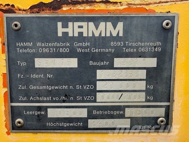 Hamm GRW 15 Cilindros Compactadores de pneus