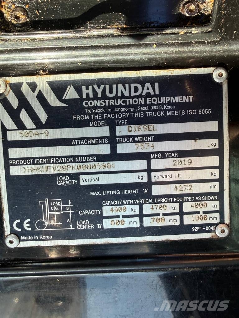 Hyundai 50 DA-9 디젤 지게차