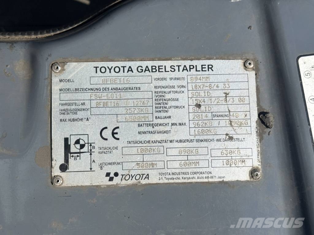 Toyota 8 FBE 16 T Elektromos targoncák