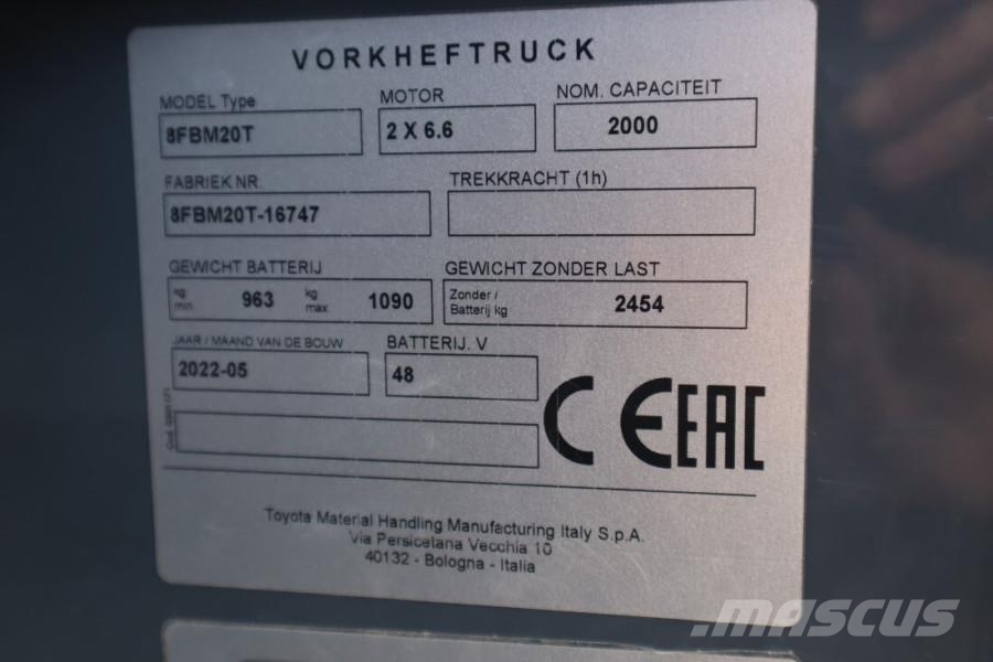 Toyota 8FBM20T Valid inspection, *Guarantee! Electric, 47 Diesel Trucker