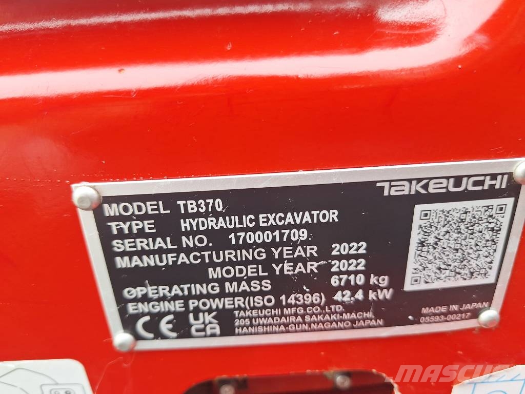 Takeuchi TB 370 Minigraafmachines < 7t
