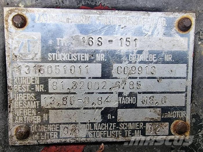 ZF 16 S 151 Doprava – ostatné