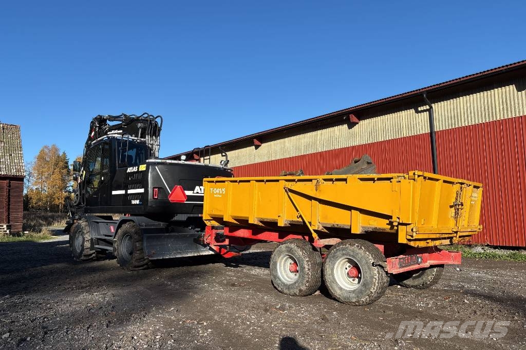 Atlas 160W, Endast 1210h, Mörevagn och 6 Redskap Mobilbagger