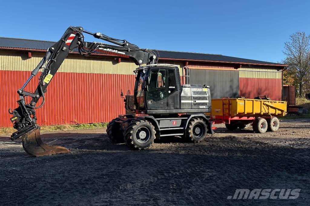Atlas 160W, Endast 1210h, Mörevagn och 6 Redskap Mobilbagger
