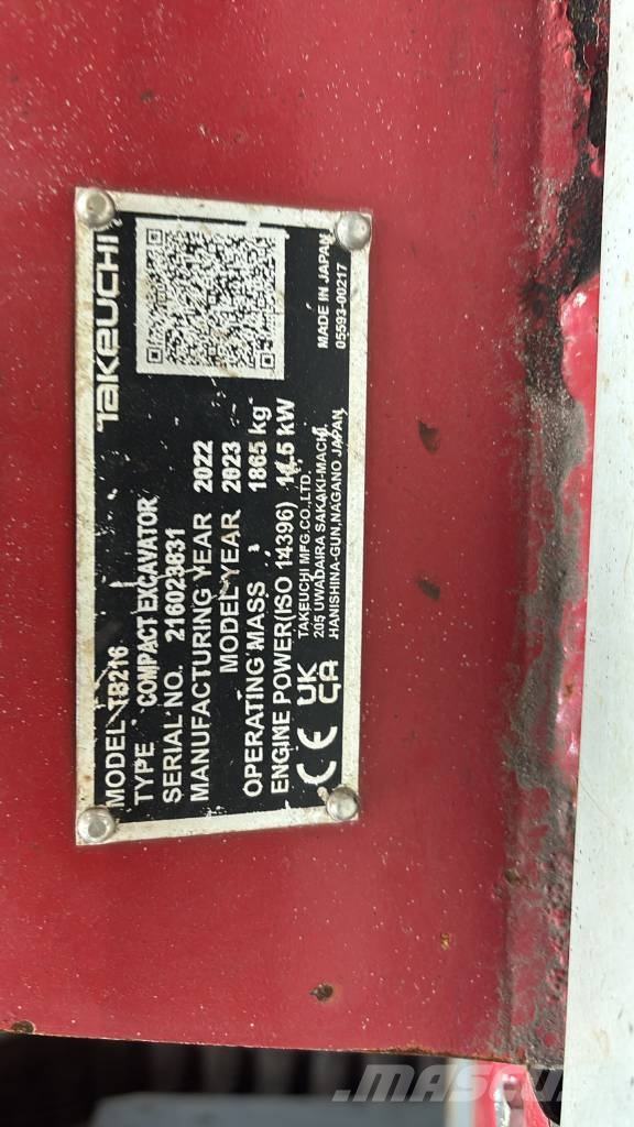 Takeuchi TB 216 Minigravemaskiner