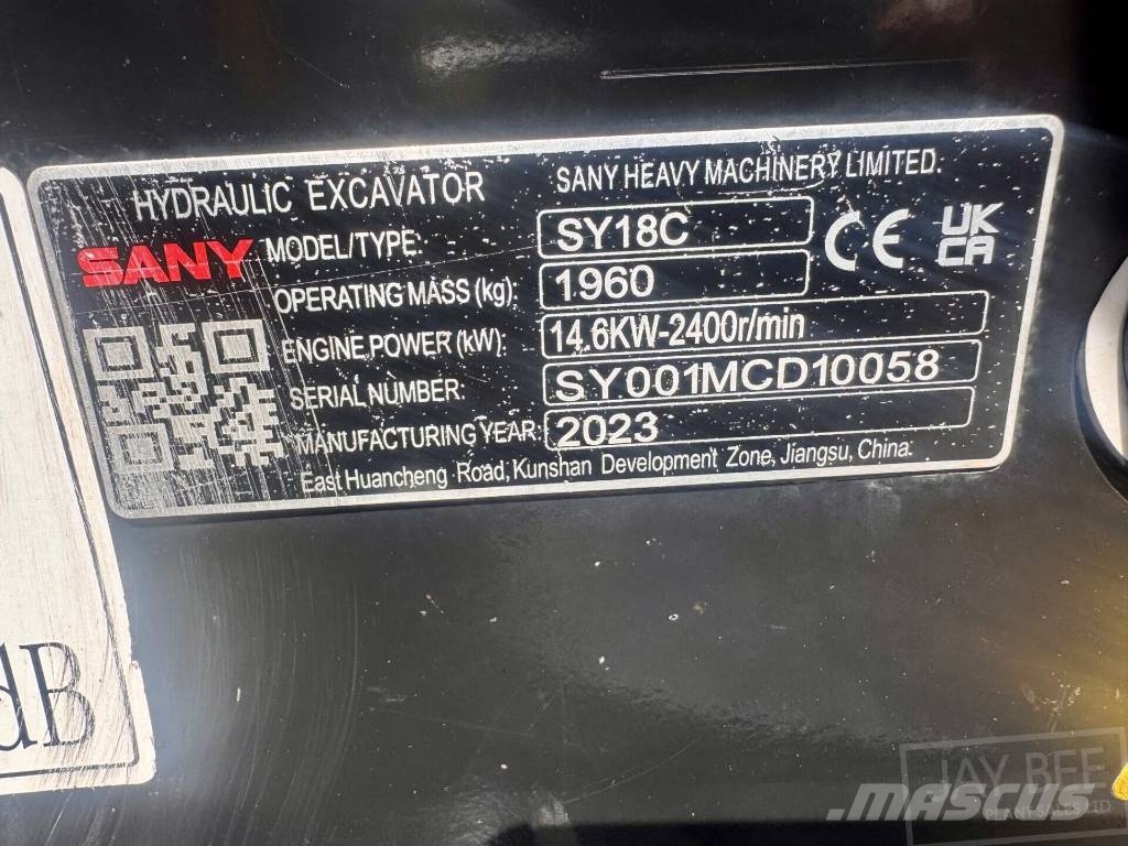 Sany SY 18 C Mini bagri <7t