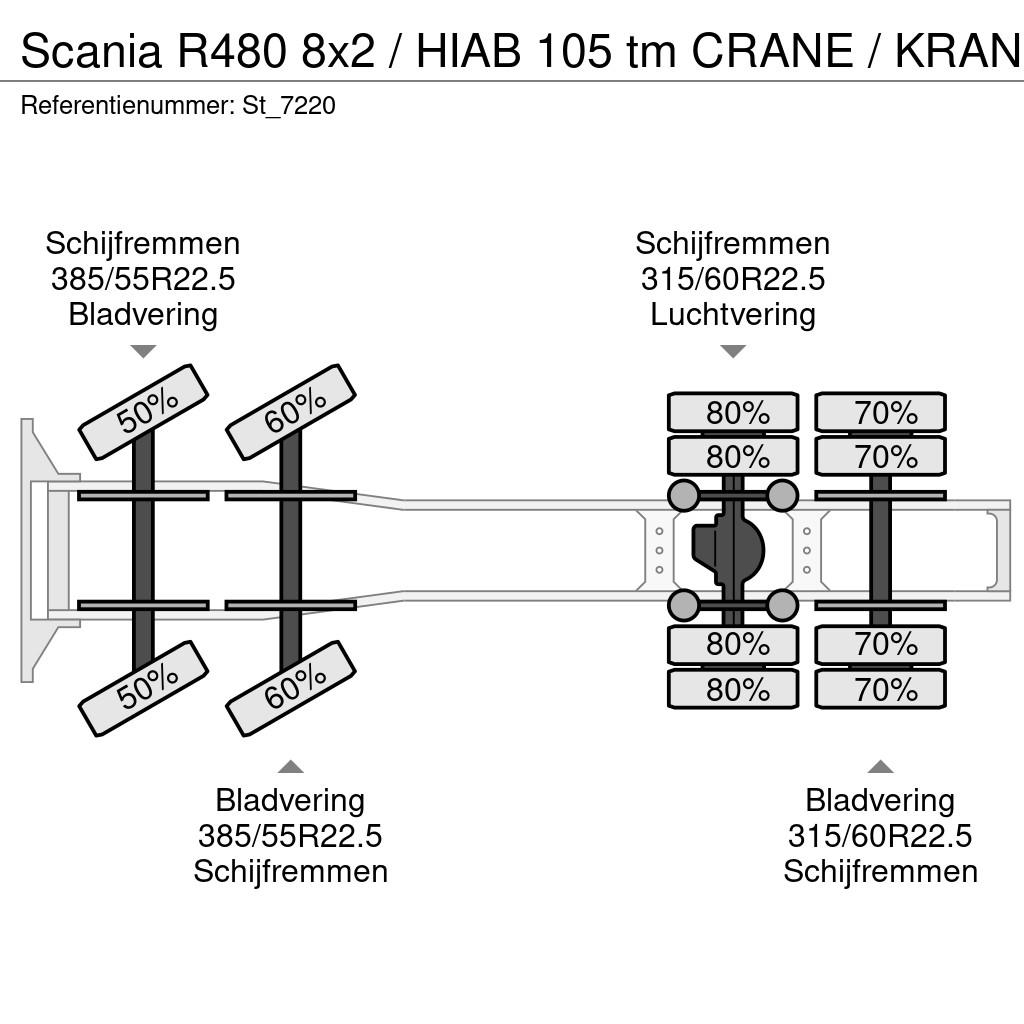 Scania R480 8x2 / HIAB 105 tm CRANE / KRAN Sattelzugmaschinen