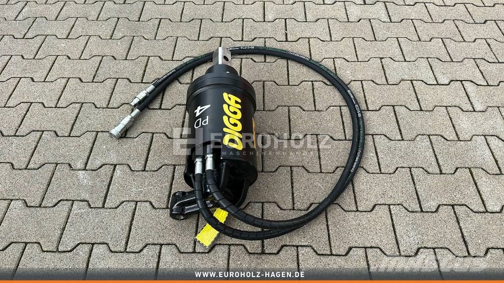  [Digga] Digga PD4 Erdbohrer Motor mit Schläuchen 2 Drills