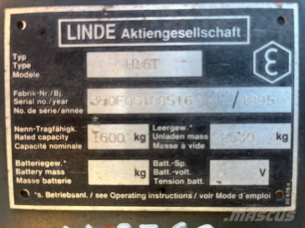 Linde H16T /350/ V-2763 FOR EXPORT ONLY OB LPG forklifts