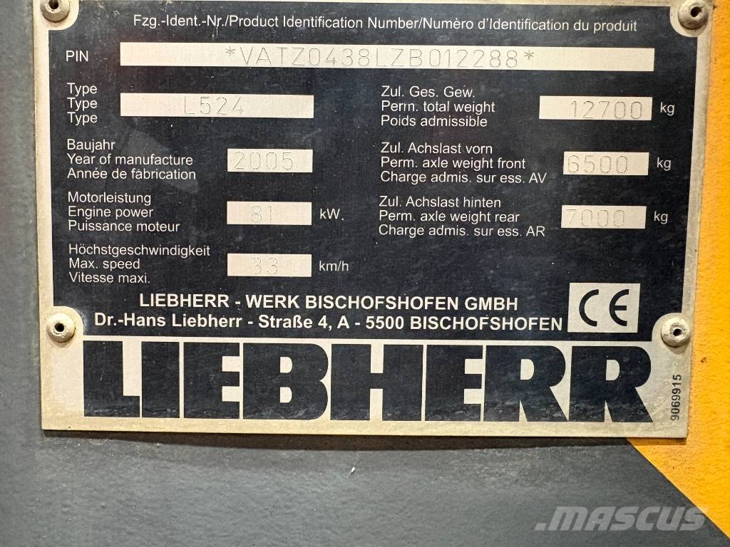 Liebherr 524 Φορτωτές με λάστιχα (Τροχοφόροι)