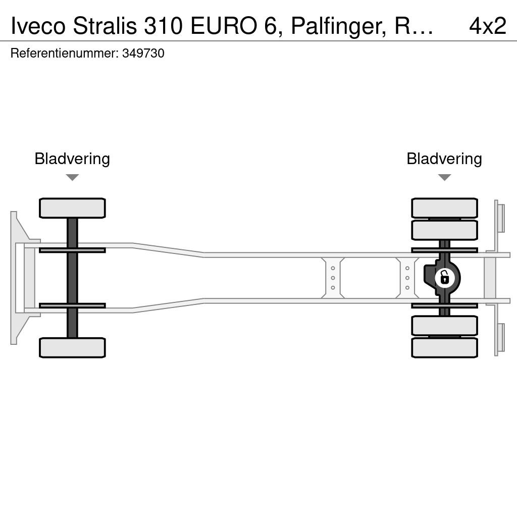 Iveco Stralis 310 EURO 6, Palfinger, Remote, Steel suspe Platte bakwagens