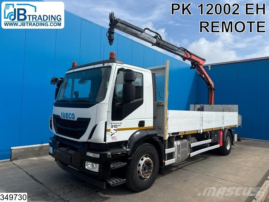 Iveco Stralis 310 EURO 6, Palfinger, Remote, Steel suspe Platte bakwagens