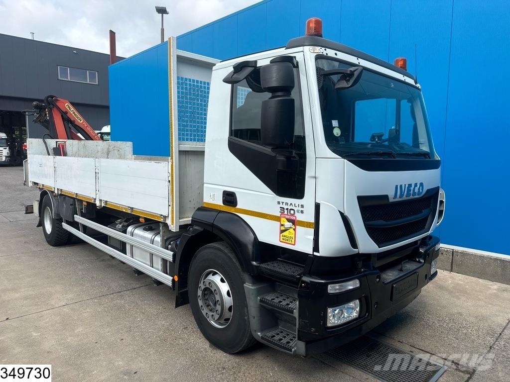 Iveco Stralis 310 EURO 6, Palfinger, Remote, Steel suspe Platte bakwagens