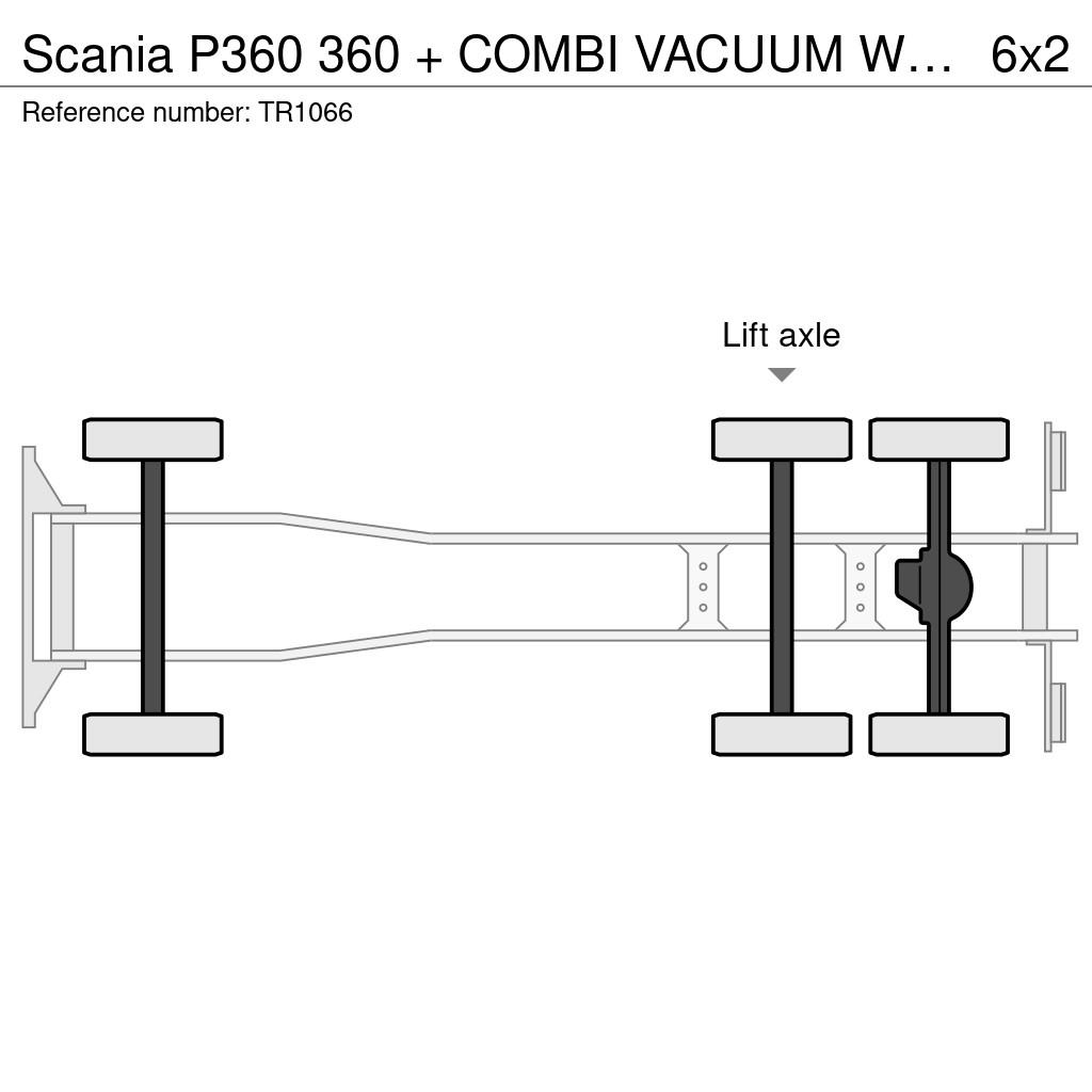 Scania P360 360 + COMBI VACUUM WIEDEMANN + 6X4 شاحنات مزدوجة / خلخلة