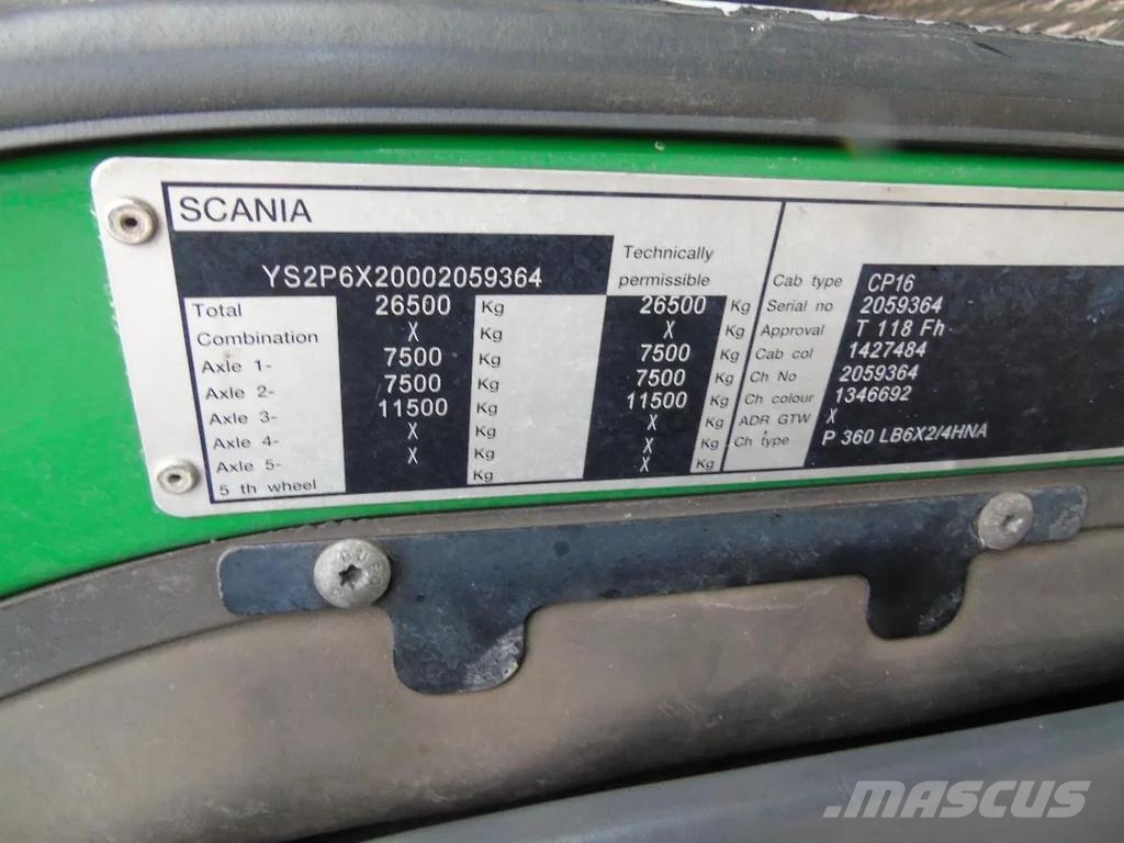 Scania P360 360 + COMBI VACUUM WIEDEMANN + 6X4 شاحنات مزدوجة / خلخلة