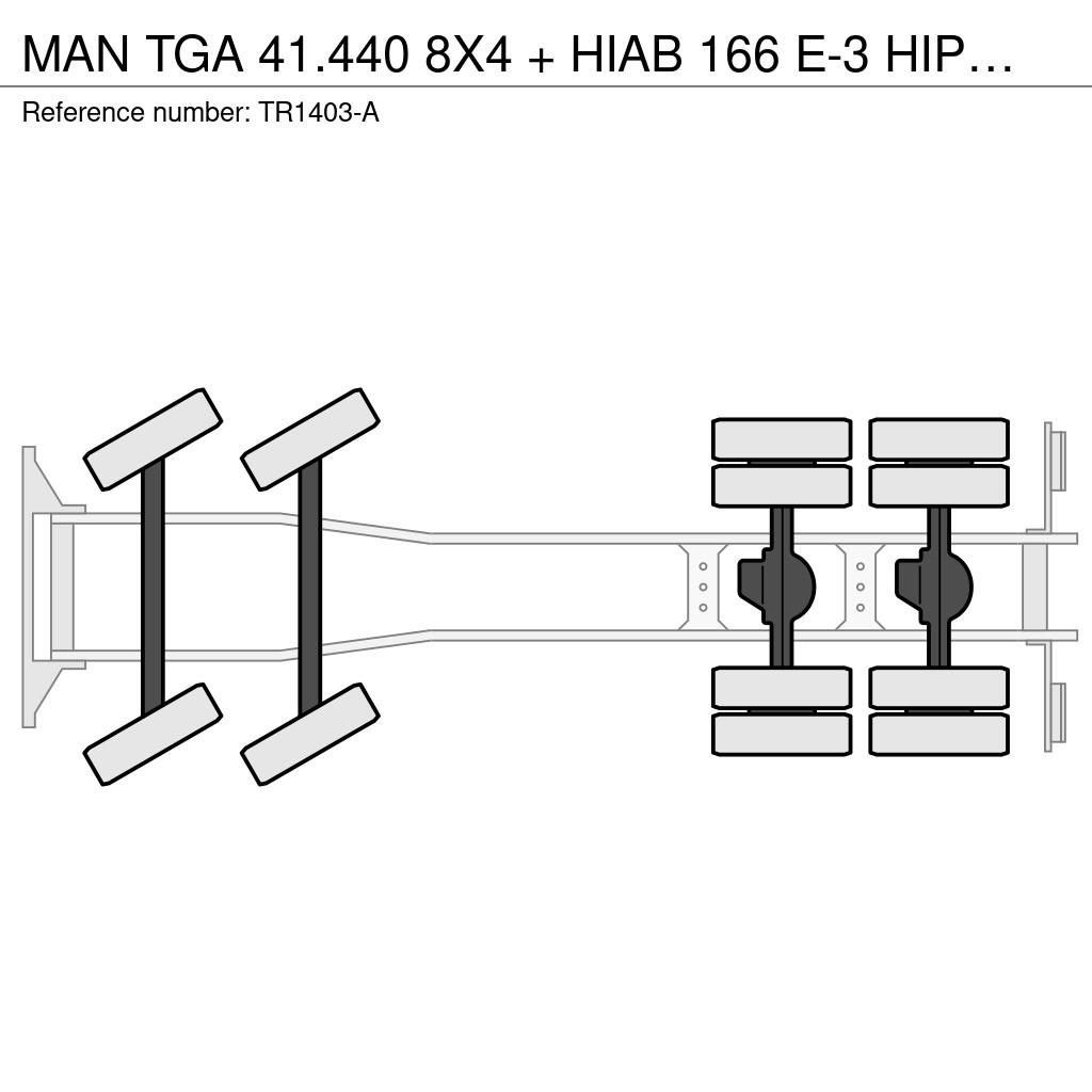 MAN TGA 41.440 8X4 + HIAB 166 E-3 HIPRO + REMOTE + HOO Hook lift trucks