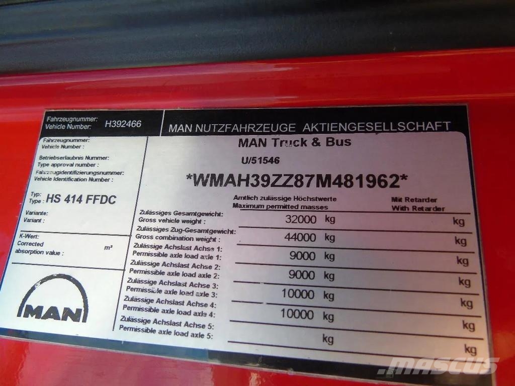 MAN TGA 41.440 8X4 + HIAB 166 E-3 HIPRO + REMOTE + HOO Hook lift trucks