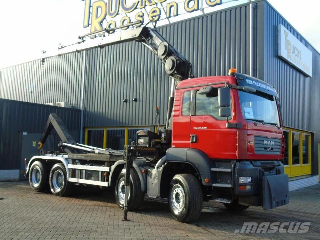 MAN TGA 41.440 8X4 + HIAB 166 E-3 HIPRO + REMOTE + HOO Hook lift trucks