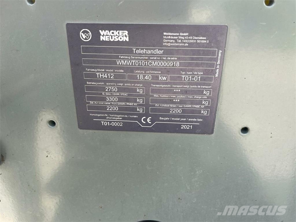 WACKER TH 412 Teleskoplader... مناولات متداخلة