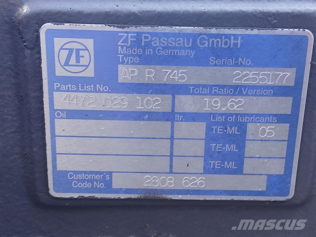 Volvo L40B-TP Speeder-ZF AP-R745 - 2808626-Axle/Achse/As Assen