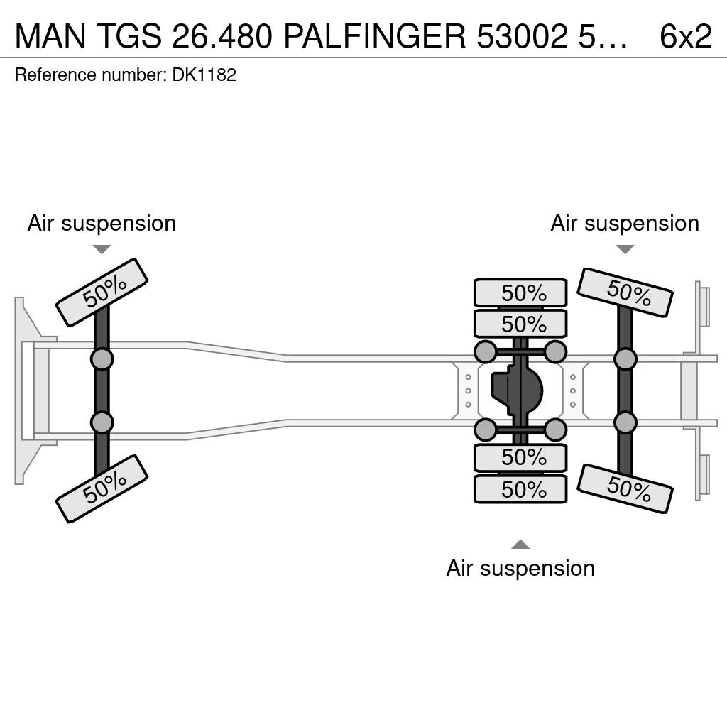 MAN TGS 26.480 PALFINGER 53002 53TM! JIB/WING!!EURO6!! رافعات صالحة لكل أنواع الطرق