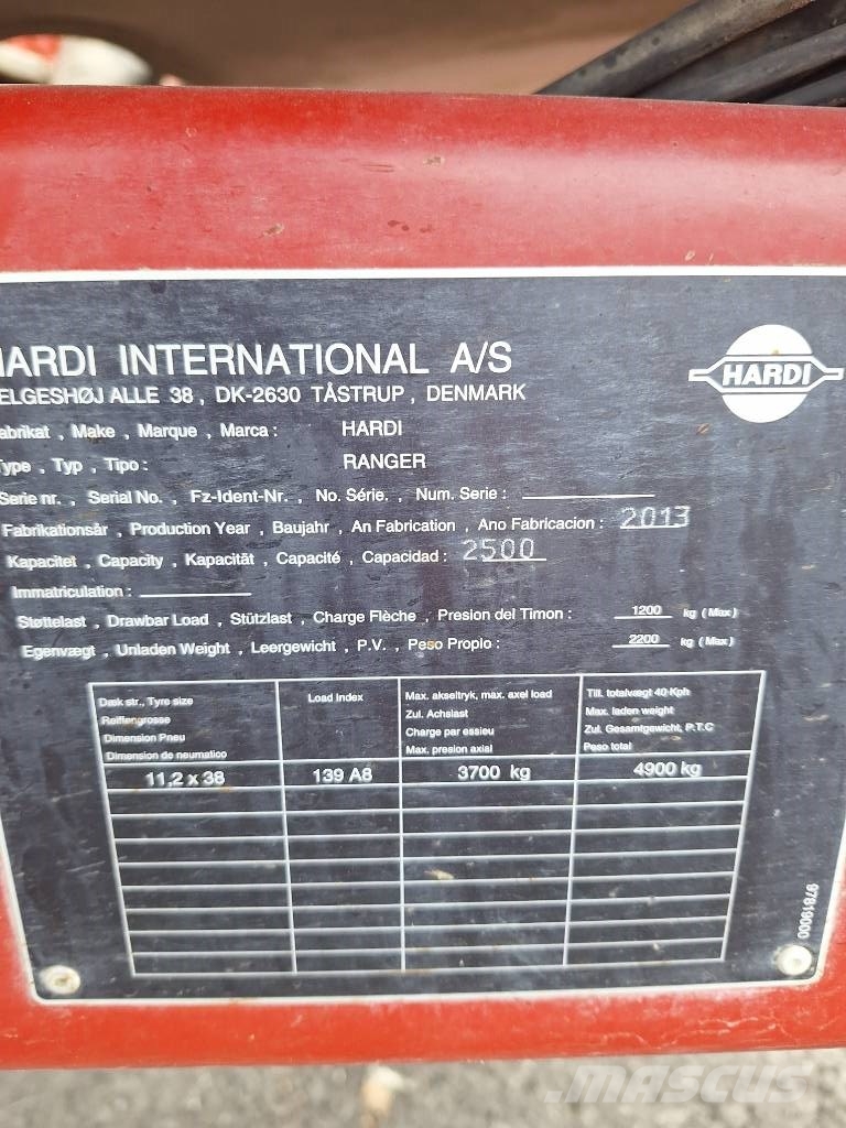 Hardi Ranger 2500 Ťahané postrekovače