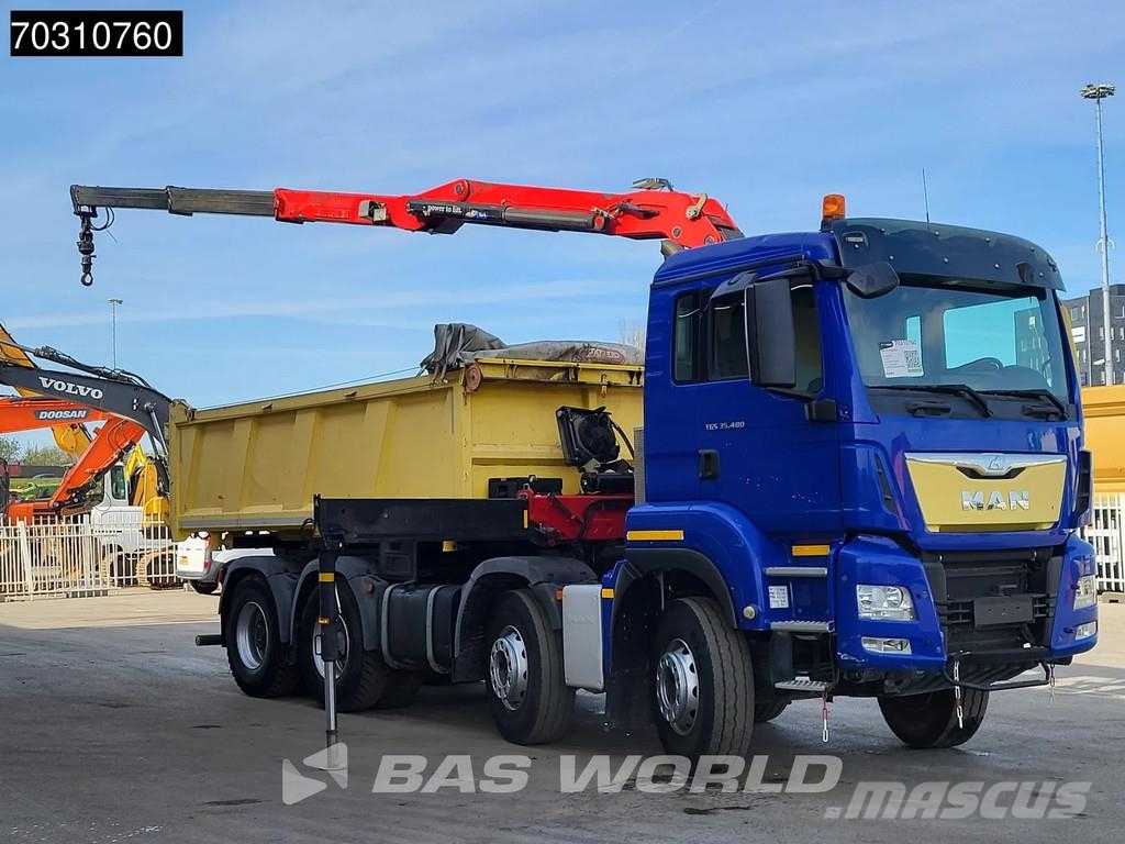 MAN TGS 35.480 8X4 HMF 2243-Z2 Crane Kran Tipper Euro Tipper trucks