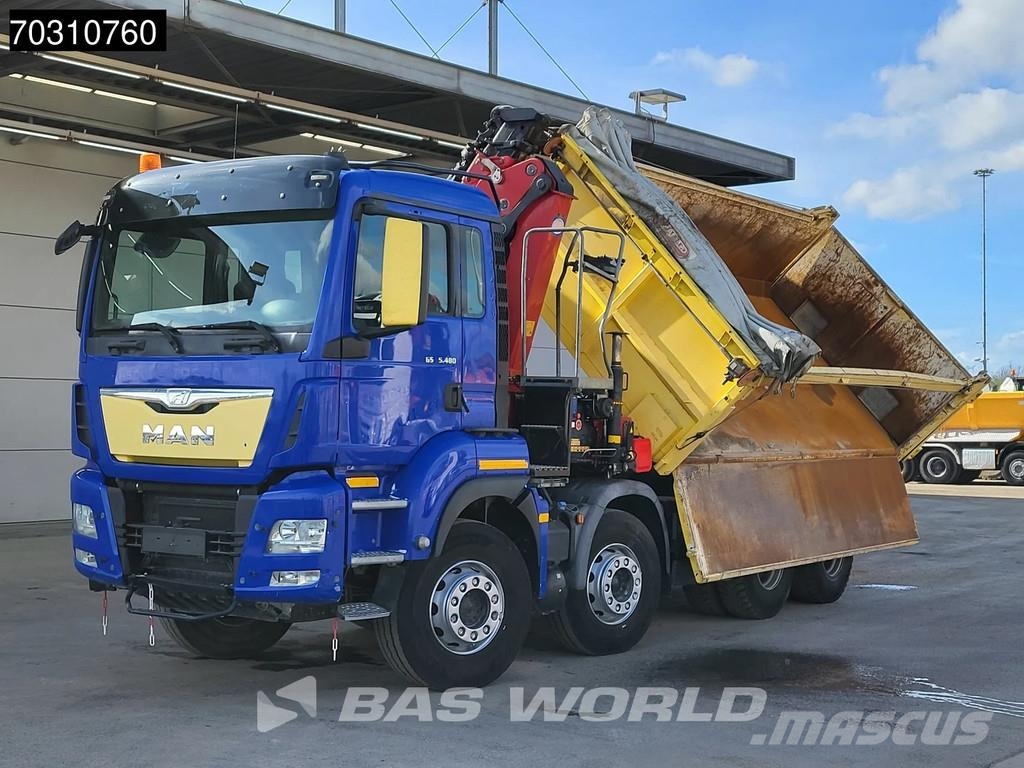MAN TGS 35.480 8X4 HMF 2243-Z2 Crane Kran Tipper Euro Tipper trucks