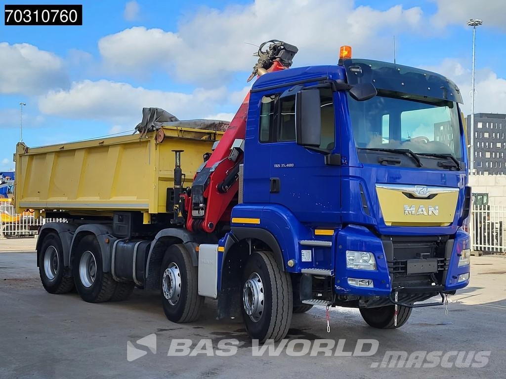 MAN TGS 35.480 8X4 HMF 2243-Z2 Crane Kran Tipper Euro Tipper trucks