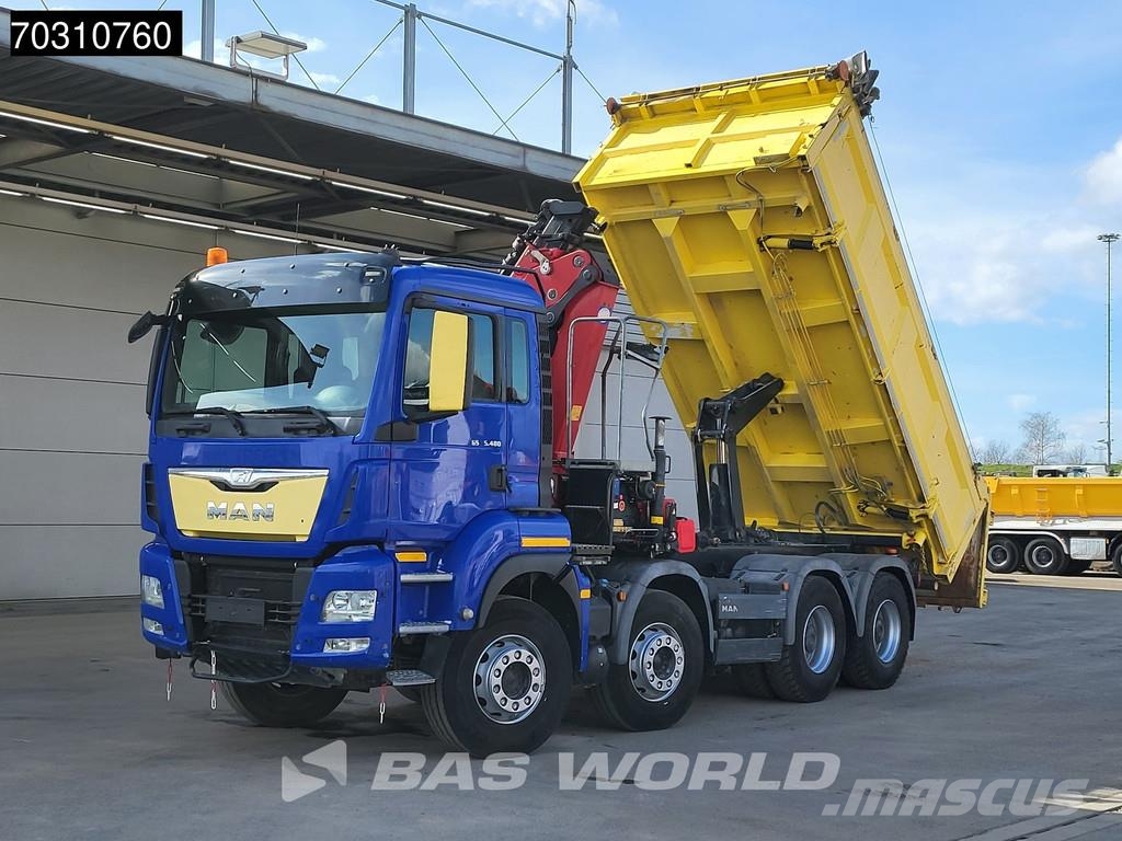 MAN TGS 35.480 8X4 HMF 2243-Z2 Crane Kran Tipper Euro Tipper trucks
