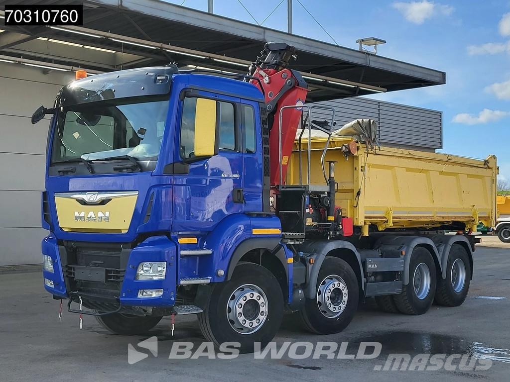 MAN TGS 35.480 8X4 HMF 2243-Z2 Crane Kran Tipper Euro Camiões basculantes