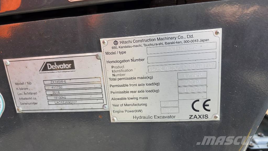 Hitachi ZX145W-6 حفارات بعجل