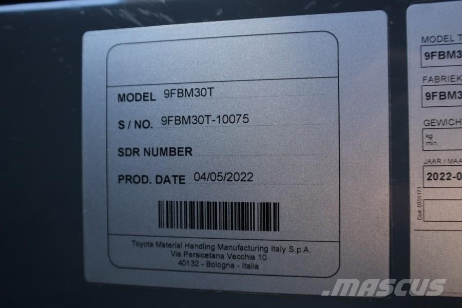Toyota 9FBM30T Valid inspection, *Guarantee! Electric, 47 Dieselové vozíky