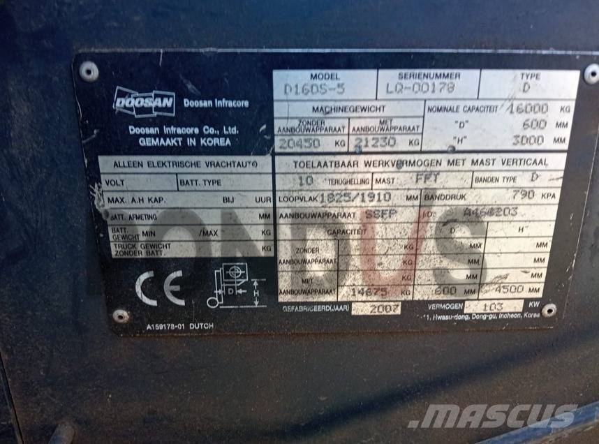 Doosan D160S-5 Dīzeļa autoiekrāvēji