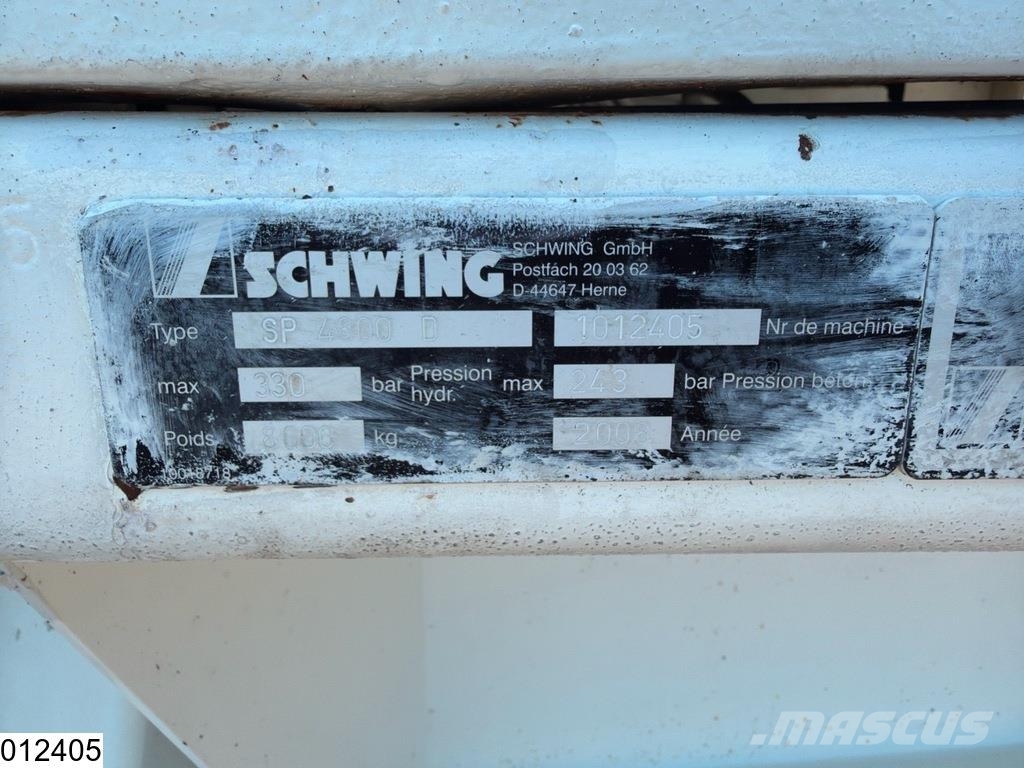 Schwing SP 4800 D Schwing, Deutz v6, 442hp Concrete pumps