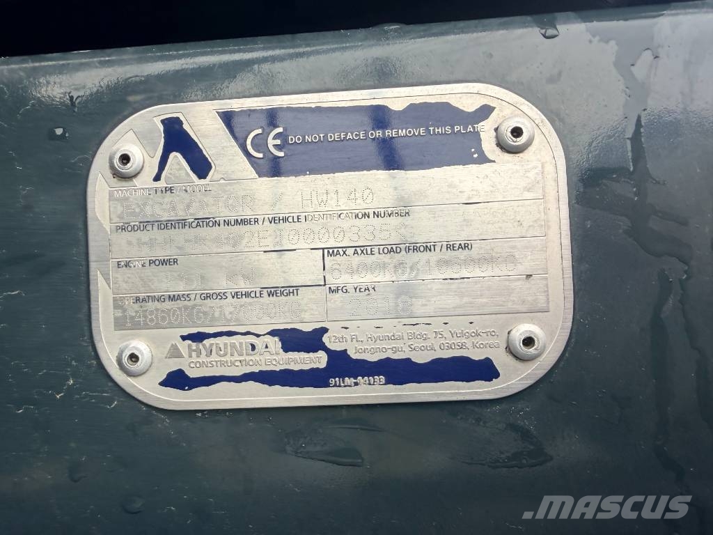 Hyundai HW 140 Excavadoras de ruedas