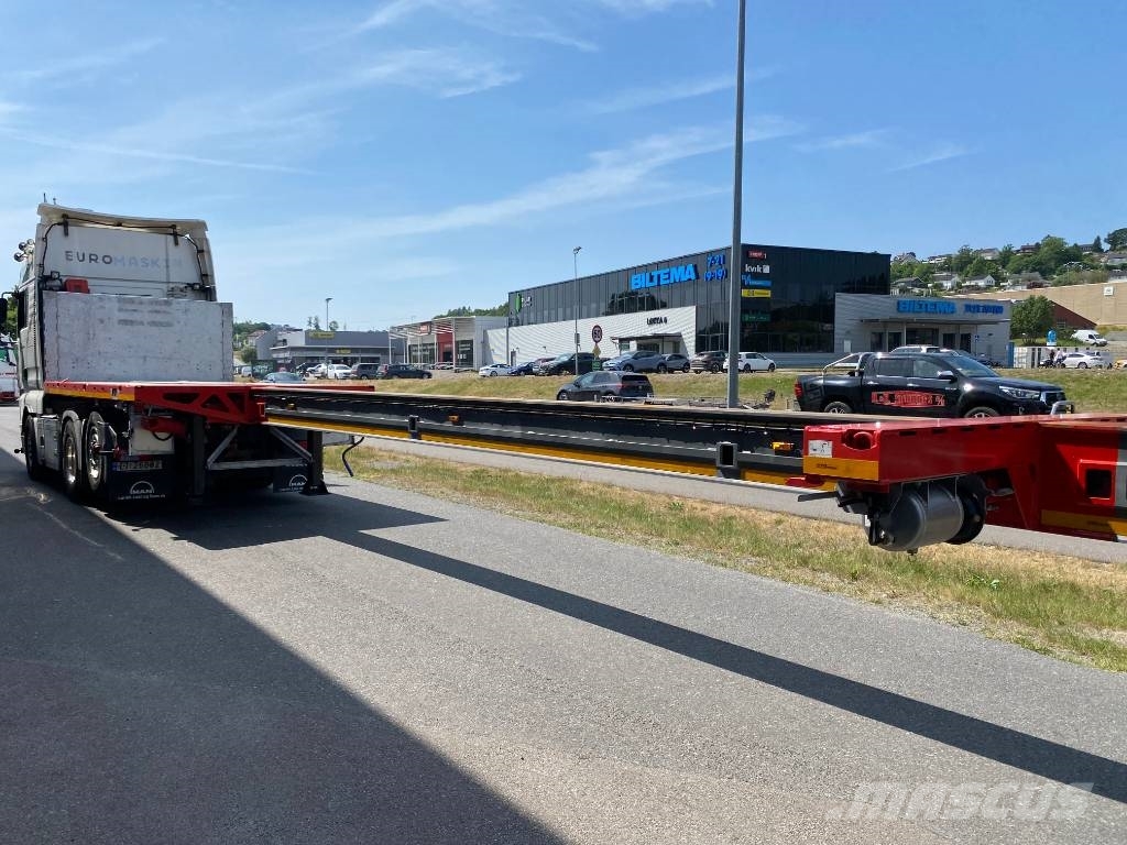 MAX Trailer 210AA Dobbelt uttrekk til 29 meter lastelengde Anhænger med lad/Flatbed