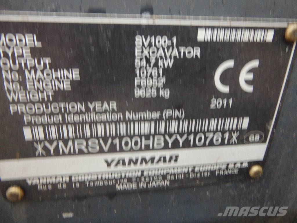 Yanmar SV 100-1 pyörittäjällä Midi bagri 7t – 12t