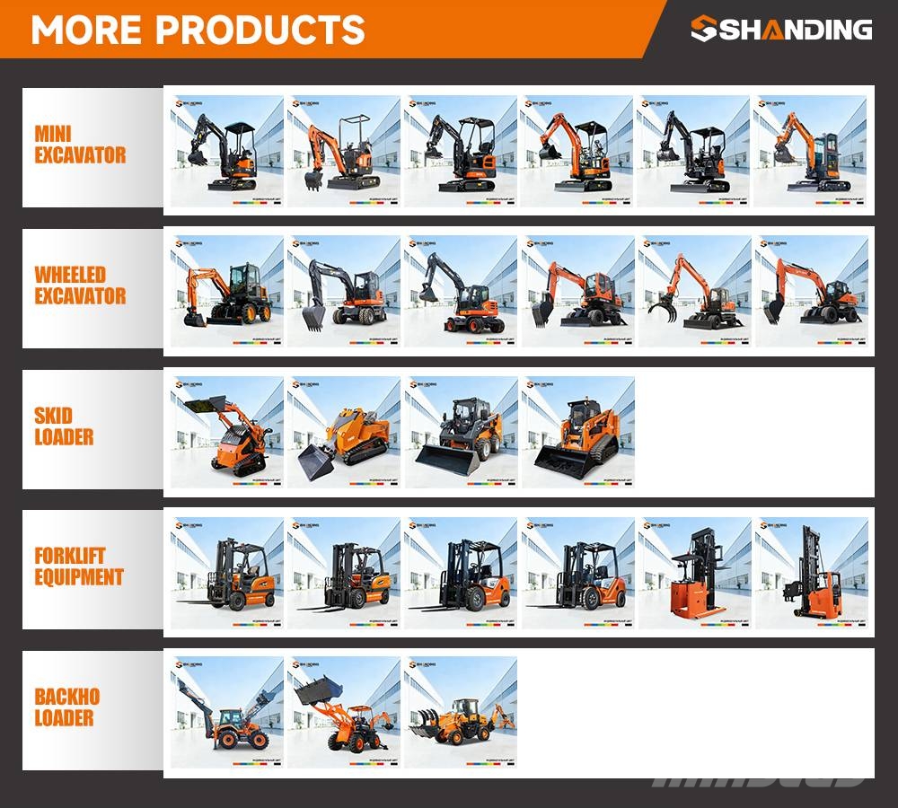 Shanding SD17E Mini Excavator 1 Ton 0.8 Ton Micro Digger Be Excavadoras sobre orugas