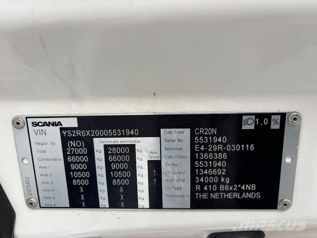 Scania R 410 6x2*4 LNG / RETARDER / BOX L=6970 mm Umpikorikuorma-autot