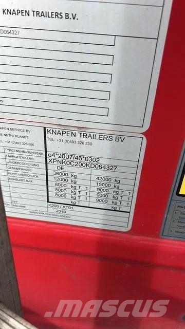 Knapen Trailers K200 - 92m3 Liftachse 10mm SP 01/27 أنصاف المقطورات ذات سطح متحرك