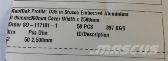 ALUMINIUM SHEETS D35 IN STUCCO EMBOSSED ALUMINIUM Muut koneet
