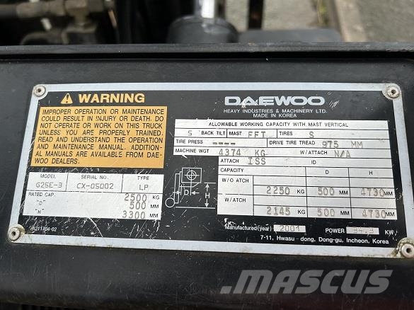 Daewoo G25E-3 Construction - Autres