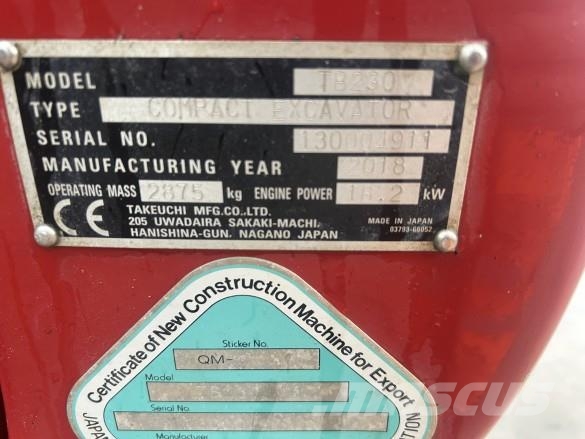 Takeuchi TB230 Entreprenør - Andet